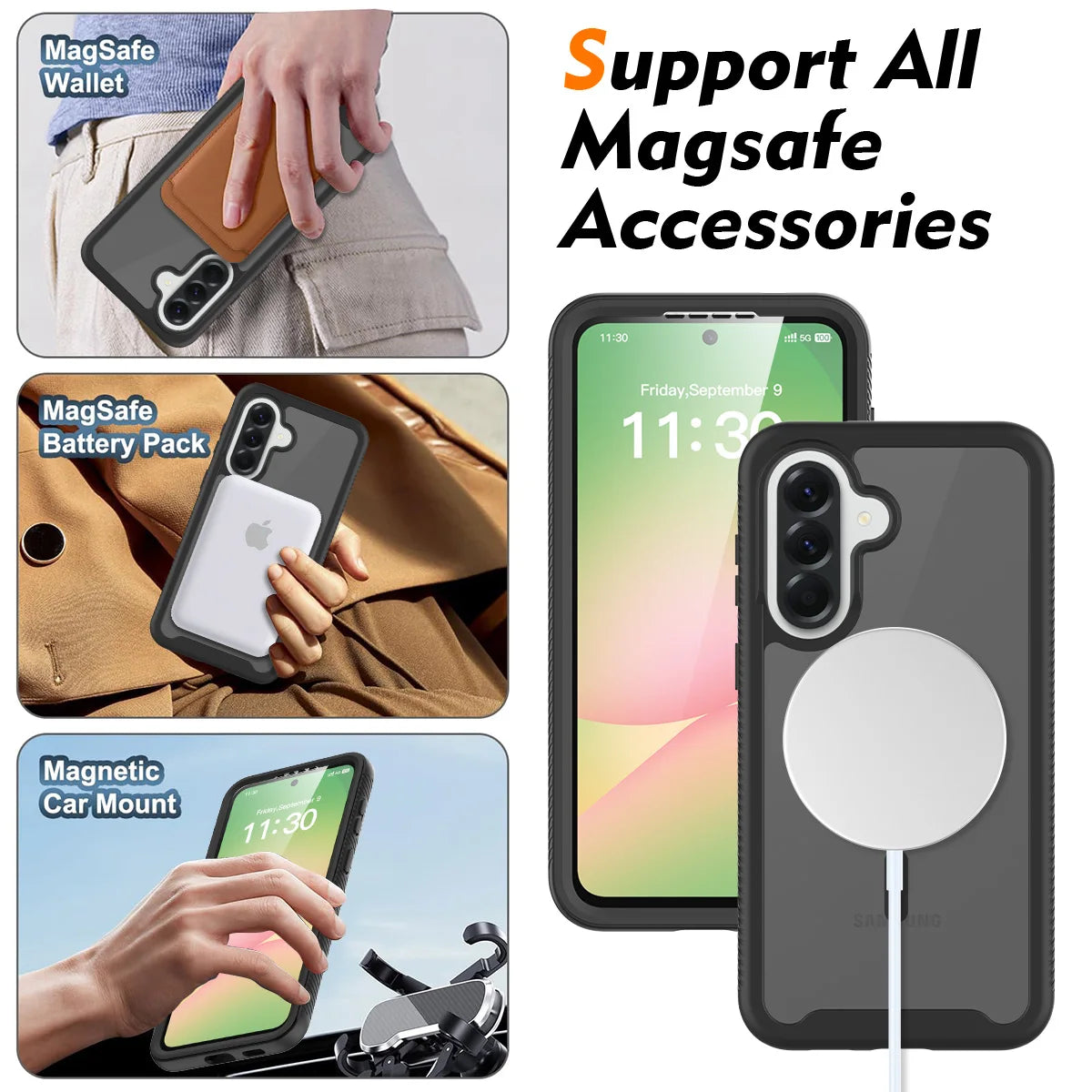 Samsung Galaxy A37 Magnetic Armor Case with PET Screen Guard
