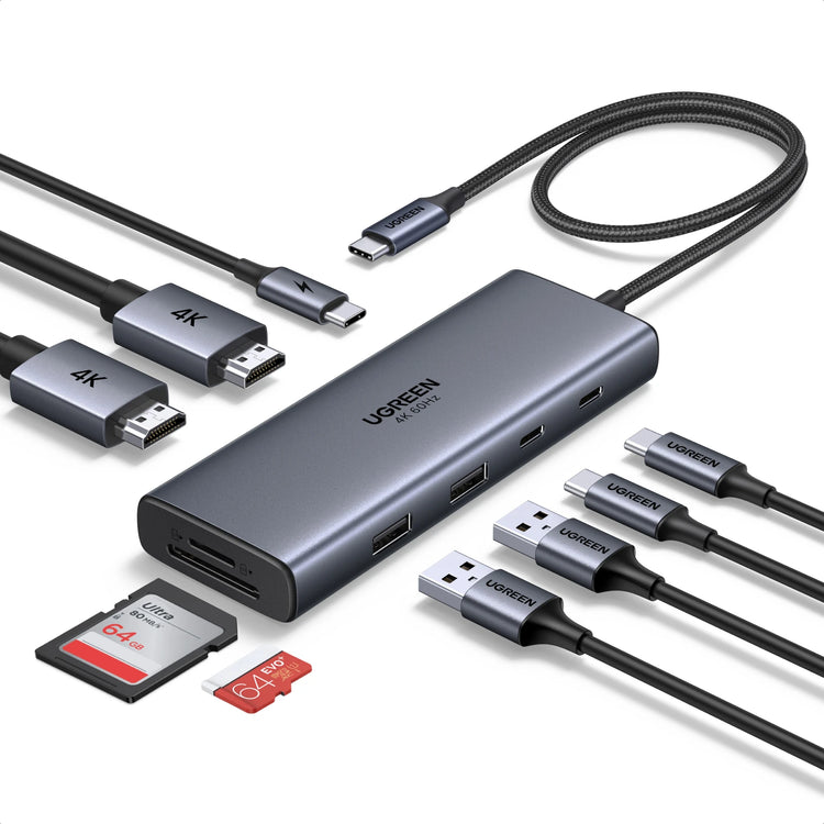 UGREEN 9-In-1 Dual 4K60Hz HDMI USB-C Hub