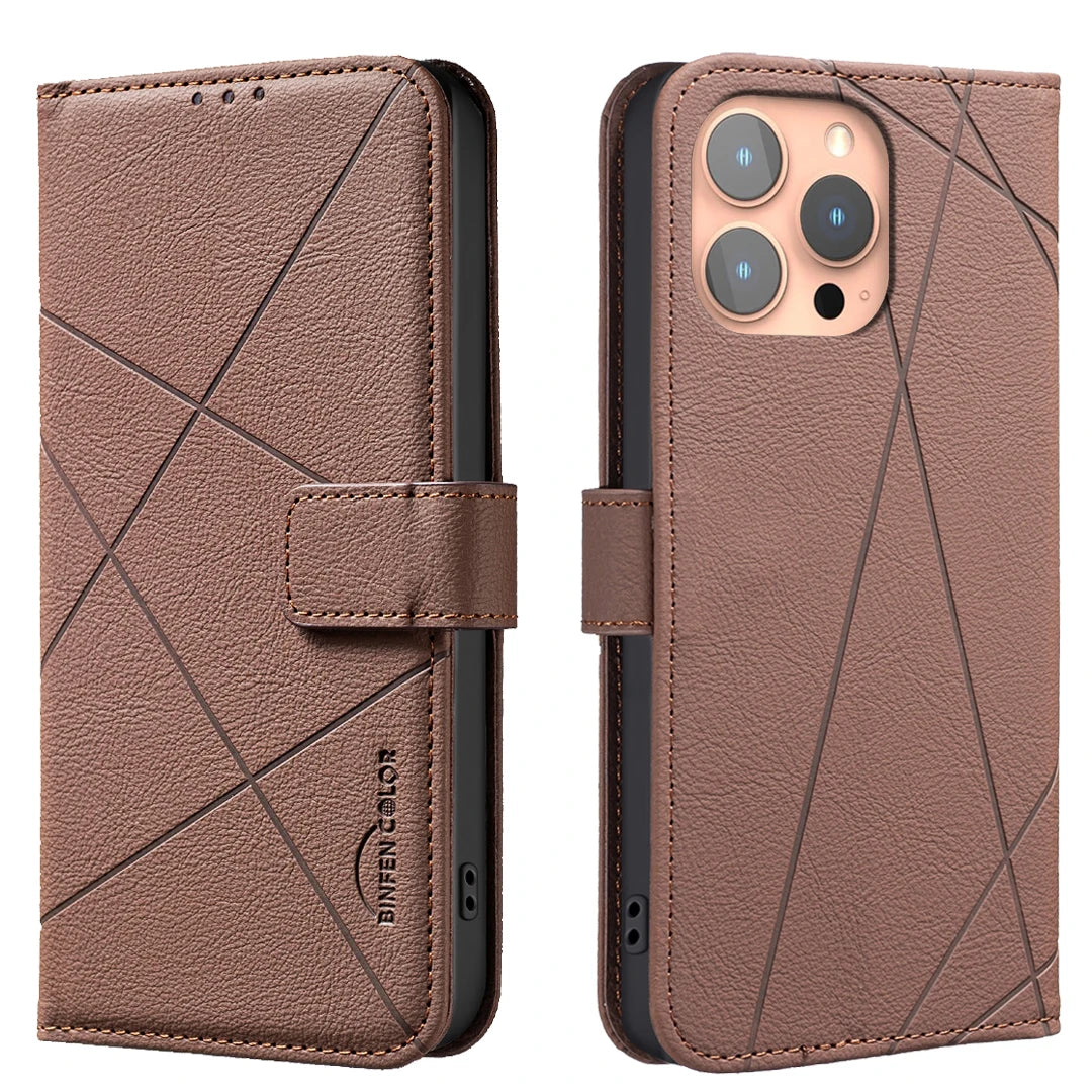 Embossed Leather Flip Wallet Case for iPhone 16 Series