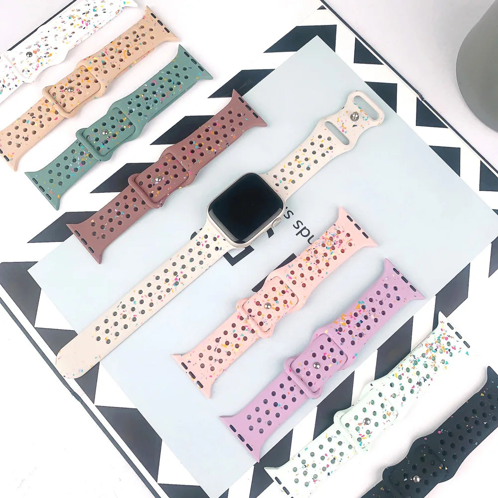 Silicone Color Particles Strap for Apple Watch
