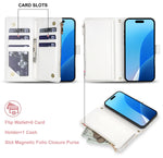 Embossed Leather Crossbody Wallet Case with Zipper Card Slot for iPhone 17 Series