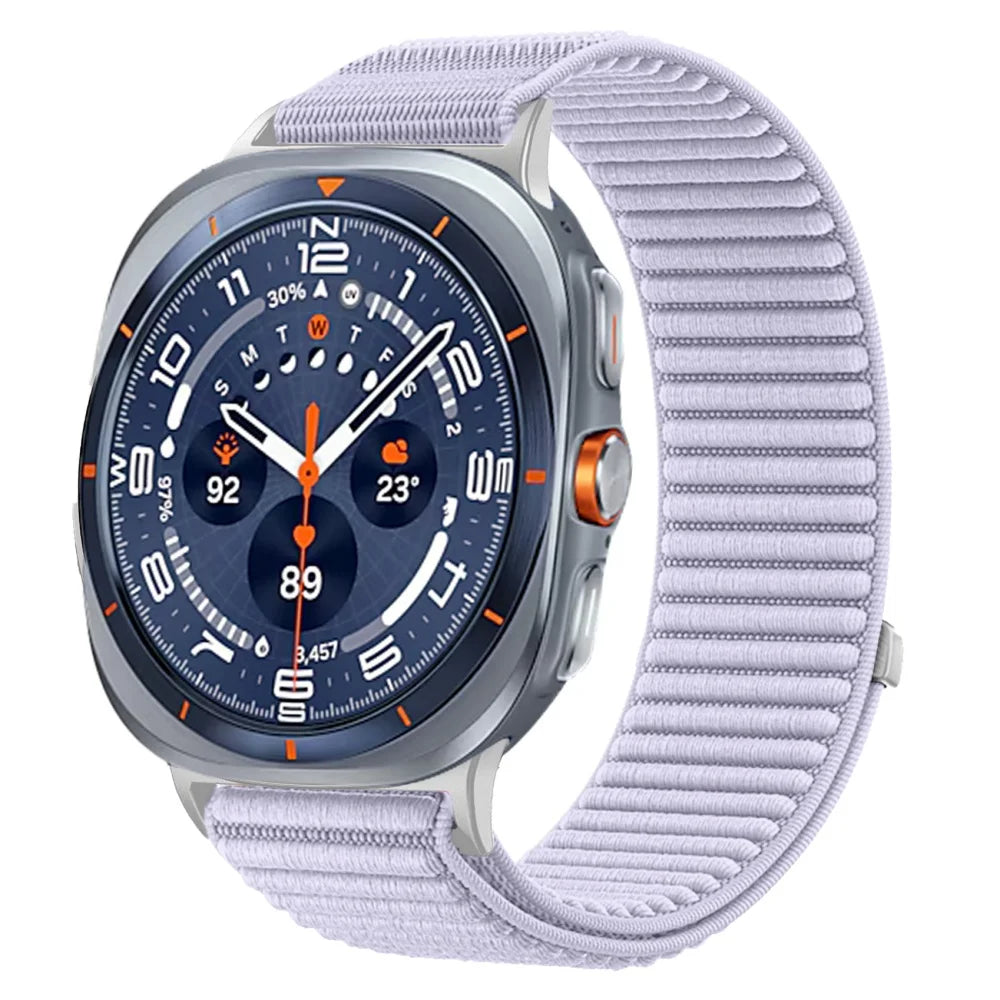 Breathable Nylon Watch Strap with Hook-and-Loop Fastener for Samsung Galaxy Watch Ultra 2