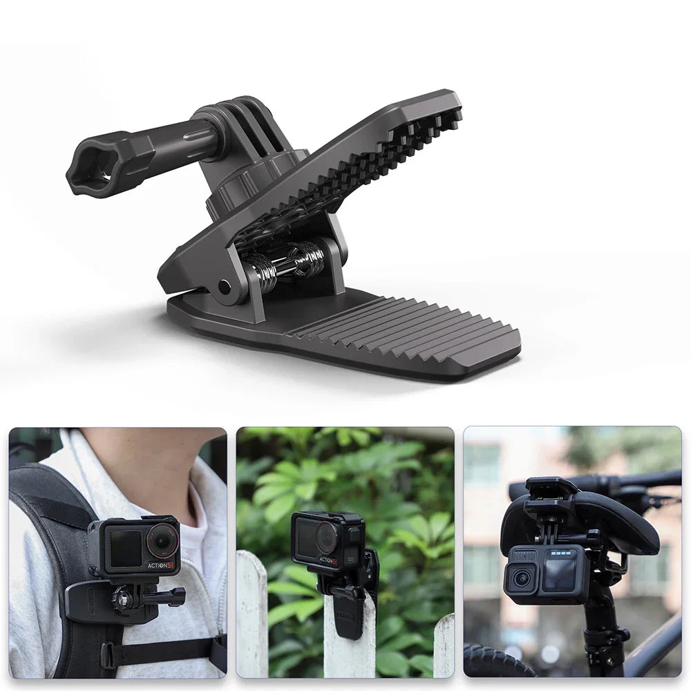 360° Rotating Magnetic Backpack Clip Mount for Action Cameras