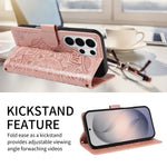 Embossed Mandala Crossbody Leather Wallet Case for Samsung S26 Series
