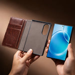 Textured Leather Folio Case with Multiple Card Slots for Samsung Galaxy Z Fold 8