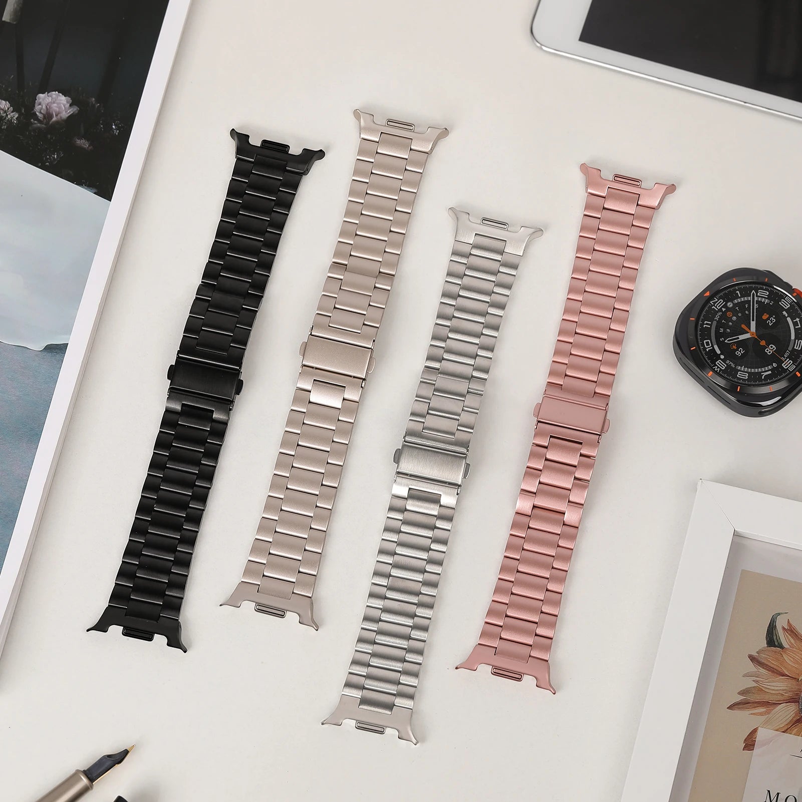 Elegant Stainless Steel Strap for Samsung Galaxy Watch 8 / Galaxy Watch 8 Classic