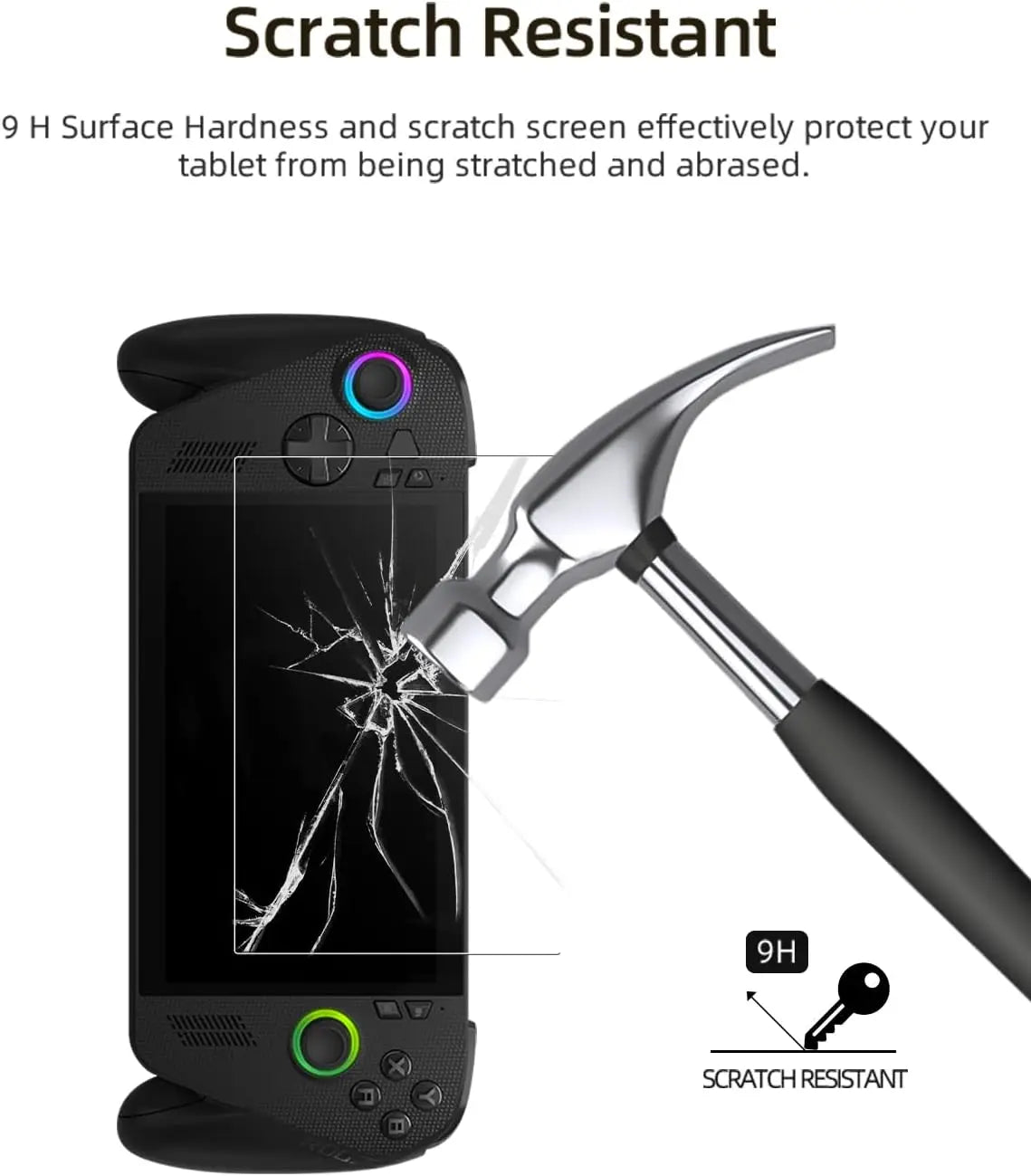 2-Pack HD Tempered Glass Screen Protector for Asus ROG Ally X Console