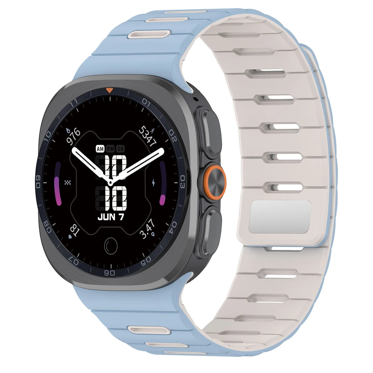 Silicone Sports Band with Magnetic Clasp Closure for Samsung Galaxy Watch Ultra 2