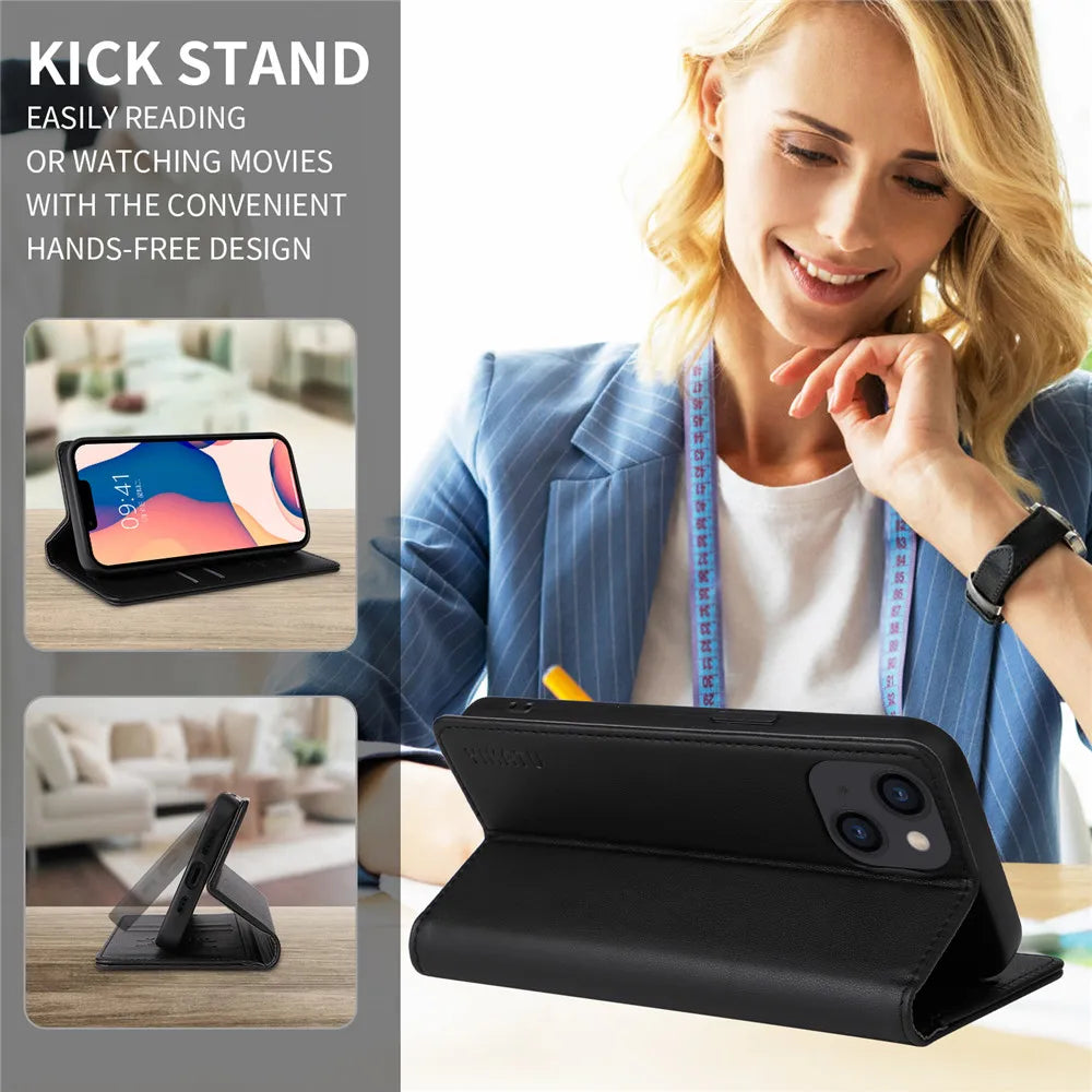 Premium Leather Book Case for OPPO Find X9 / X9 Pro