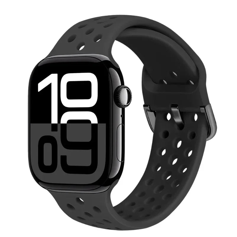 Perforated Silicone Band with Ventilation Holes for Apple Watch