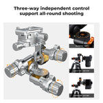 K&F Concept Geared 3-Way Tripod Head