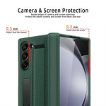 Full Coverage Hinge Protective Leather Case with Kickstand & Wristband for Samsung Galaxy Z Fold 6