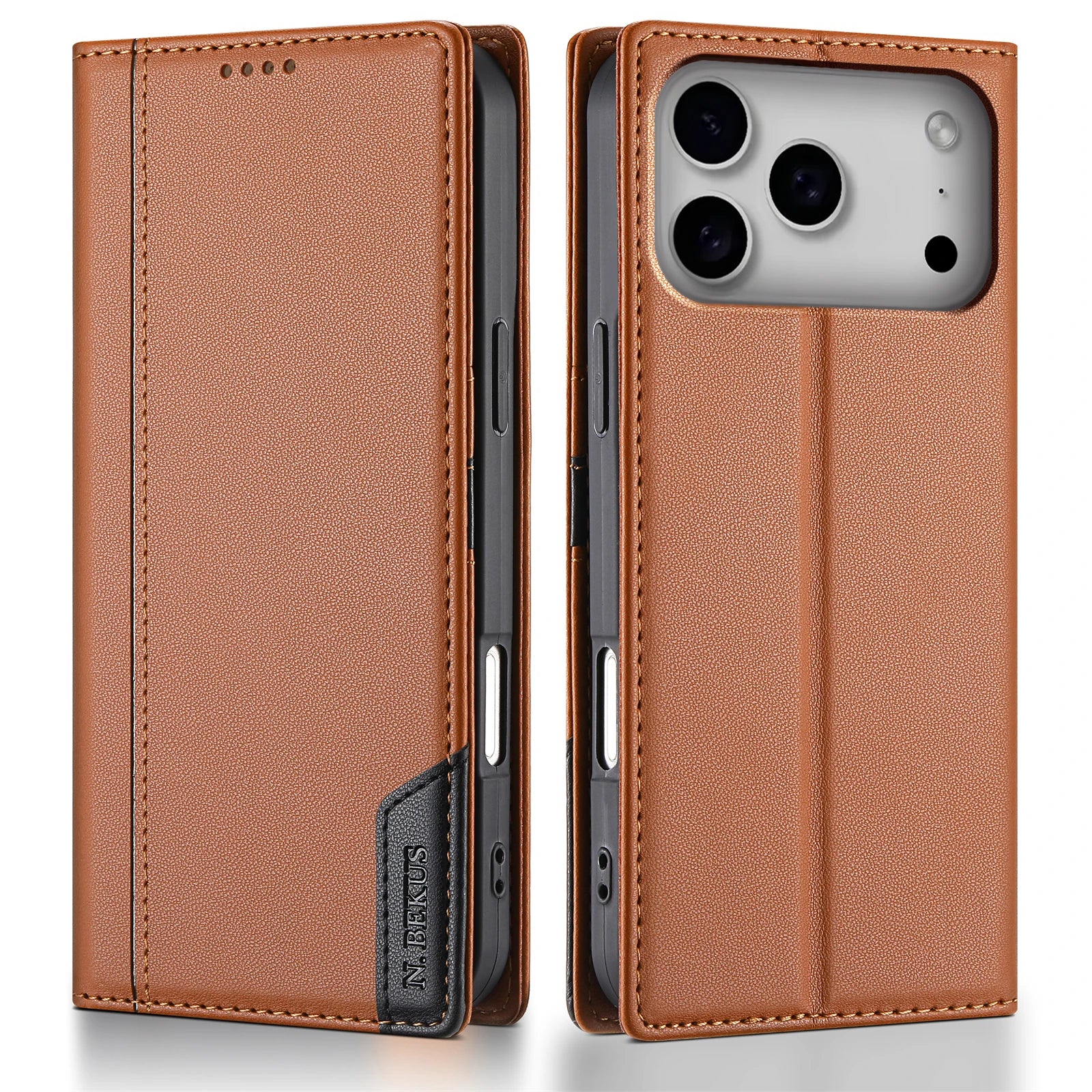 iPhone 17 Series Flip Wallet Leather Case with Card Slots & RFID Protection