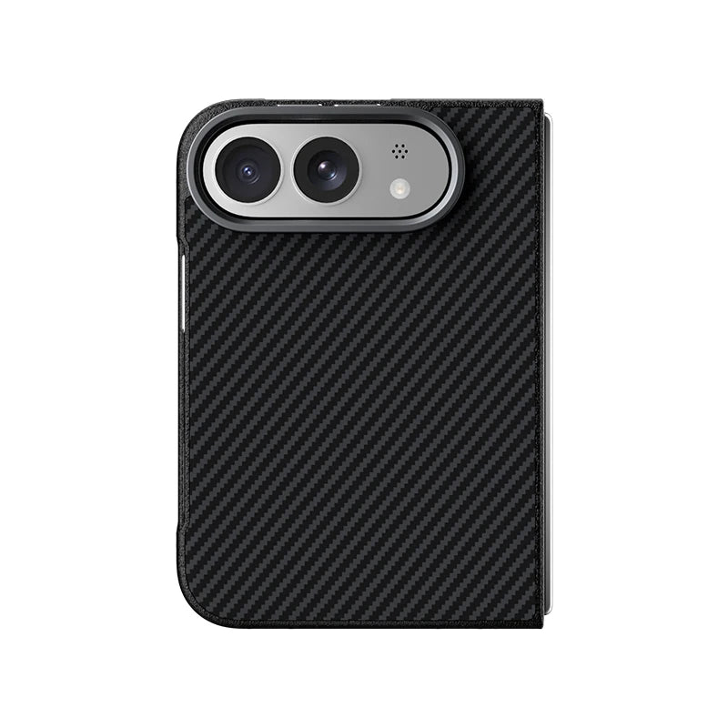 Water-Resistant Carbon Fiber MagSafe Case with Raised Camera Protection for iPhone Duo