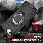 Shockproof Magnetic Hybrid Phone Case with Rotating Ring Bracket for iPhone 16e