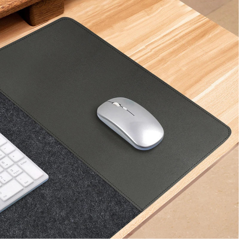 Modern Felt & Leather Mouse Pad