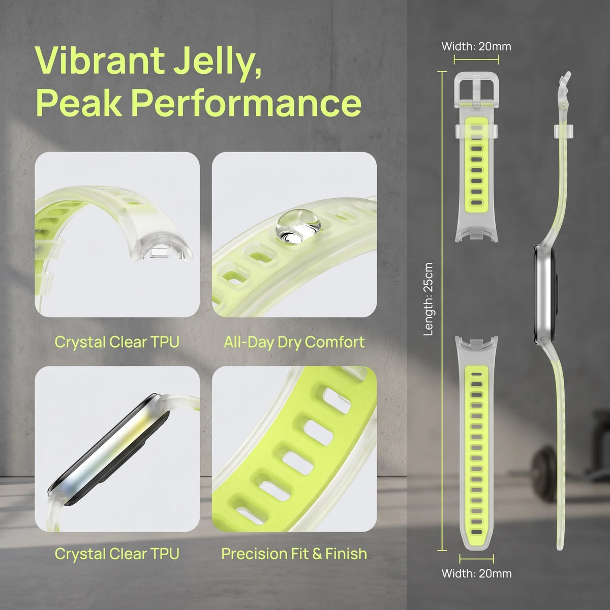 Translucent Jelly TPU Sport Strap for Xiaomi Smart Band 11