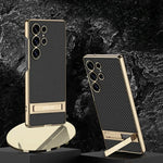 Shockproof Electroplated Leather Case for Samsung Galaxy S25 Ultra