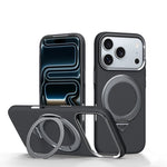 Carbon Fiber Texture MagSafe Case with 360 Rotating Kickstand for iPhone 17 Series