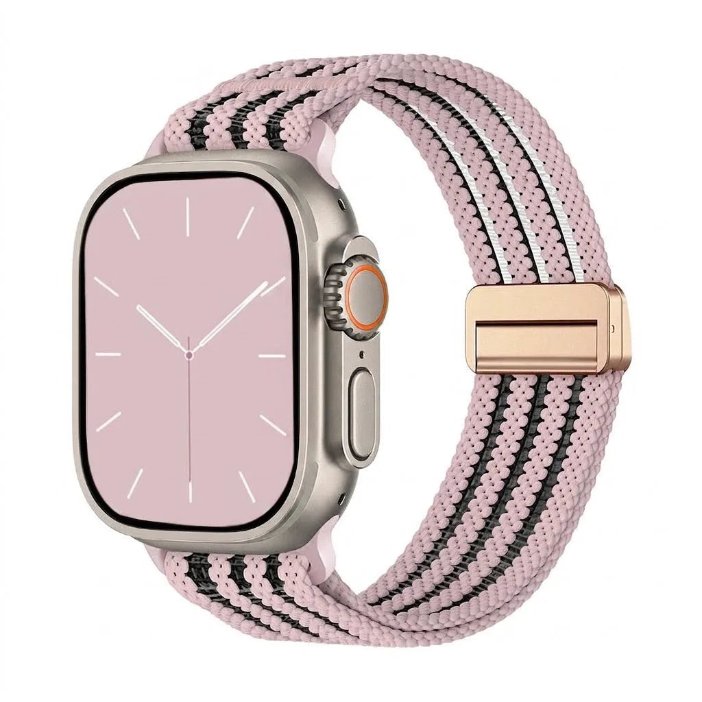 Braided Nylon Magnetic Band with Quick-Release Closure for Apple Watch