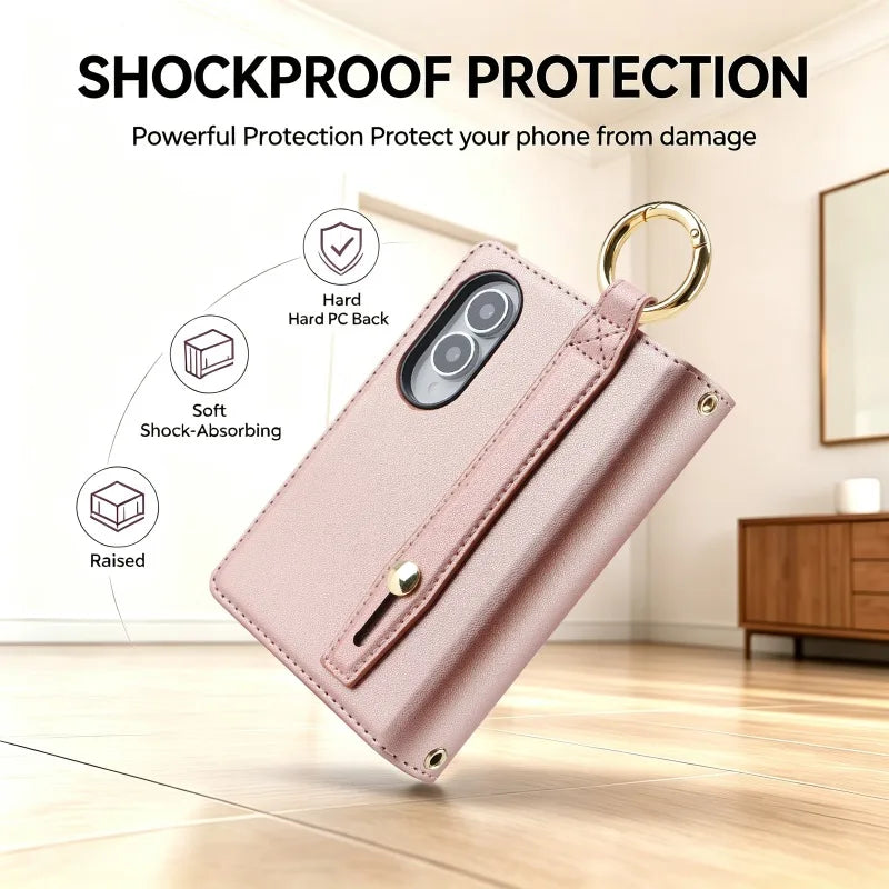 Leather Crossbody Wallet Case with Adjustable Strap for Samsung Galaxy Z Fold 8