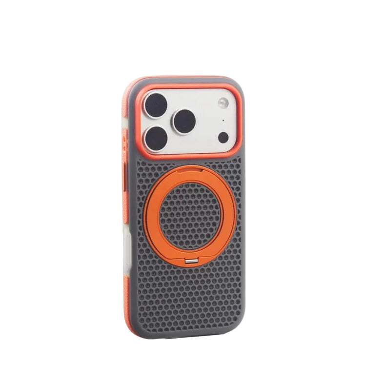 Textured MagSafe Case with 360° Rotating Metal Ring Stand for iPhone 18 Series