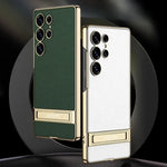 Shockproof Electroplated Leather Case for Samsung Galaxy S25 Ultra