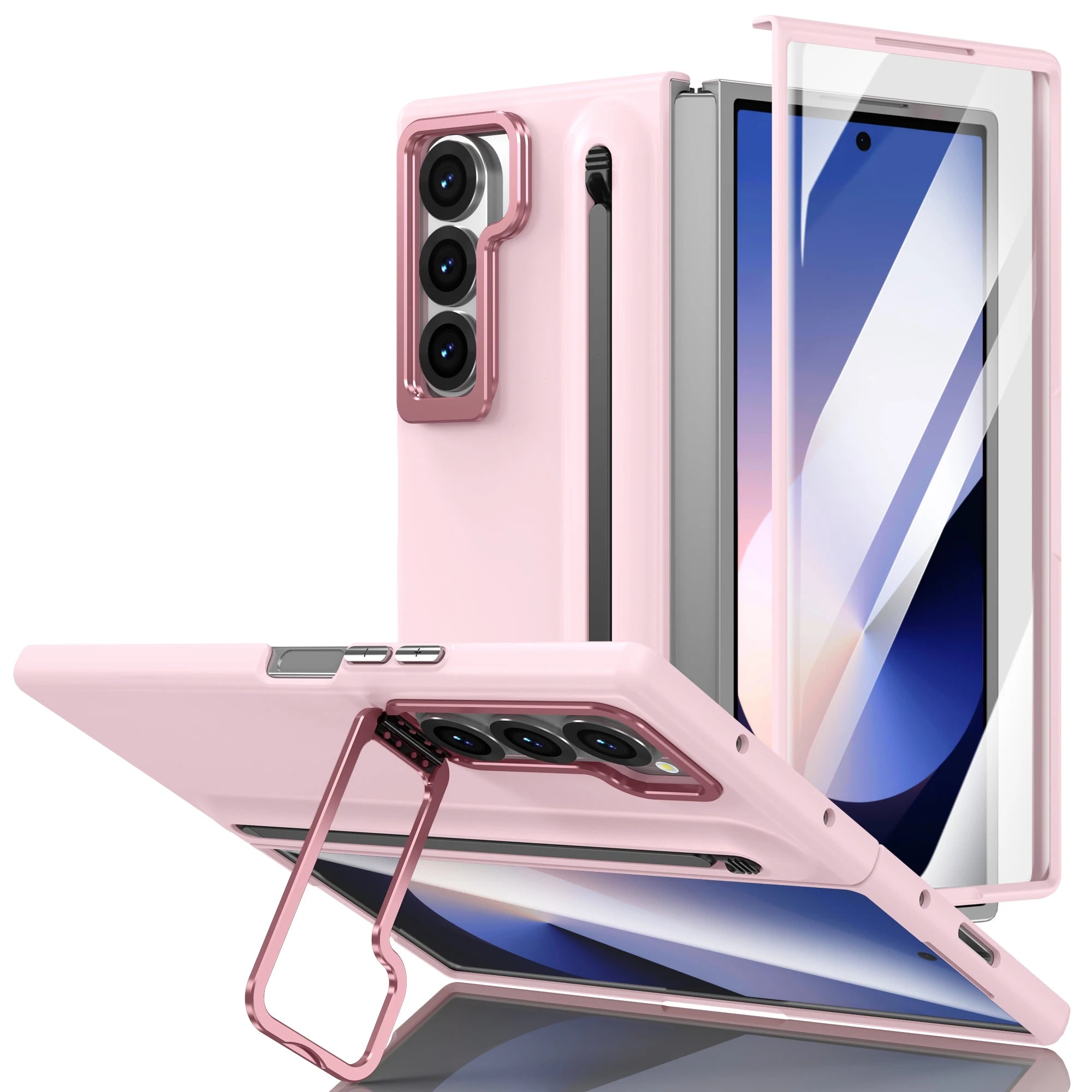 Samsung Galaxy Z Fold 6 Metal Lens Holder Case with S Pen Slot