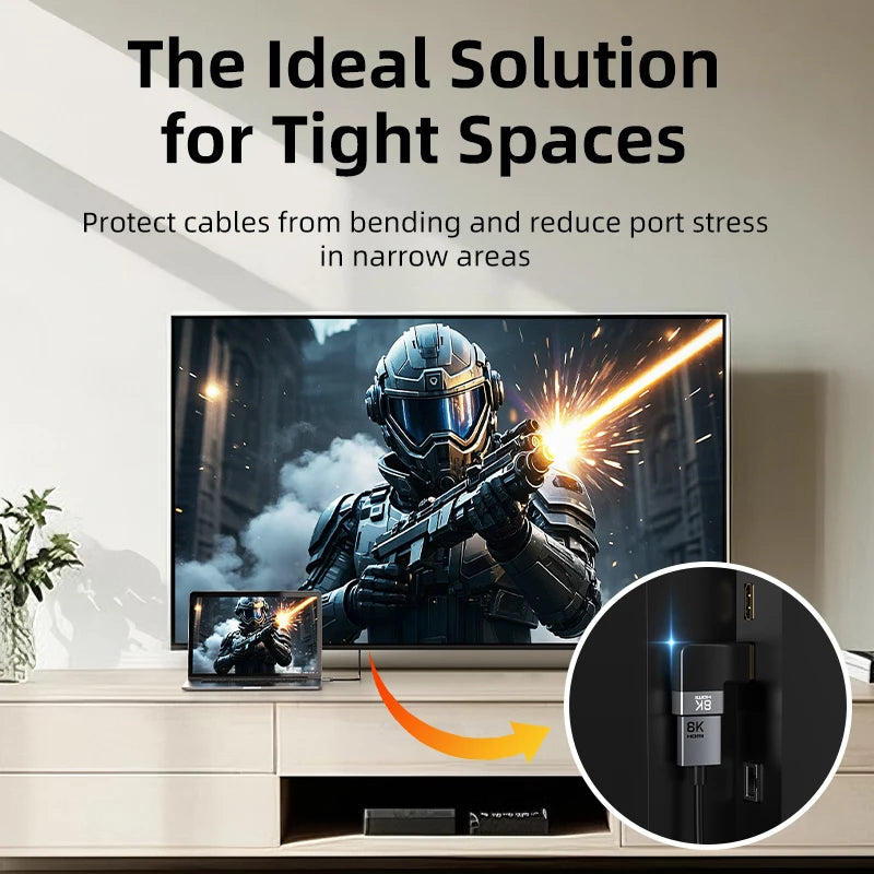 CABLETIME Left-Angle HDMI 2.1 Converter Adapter