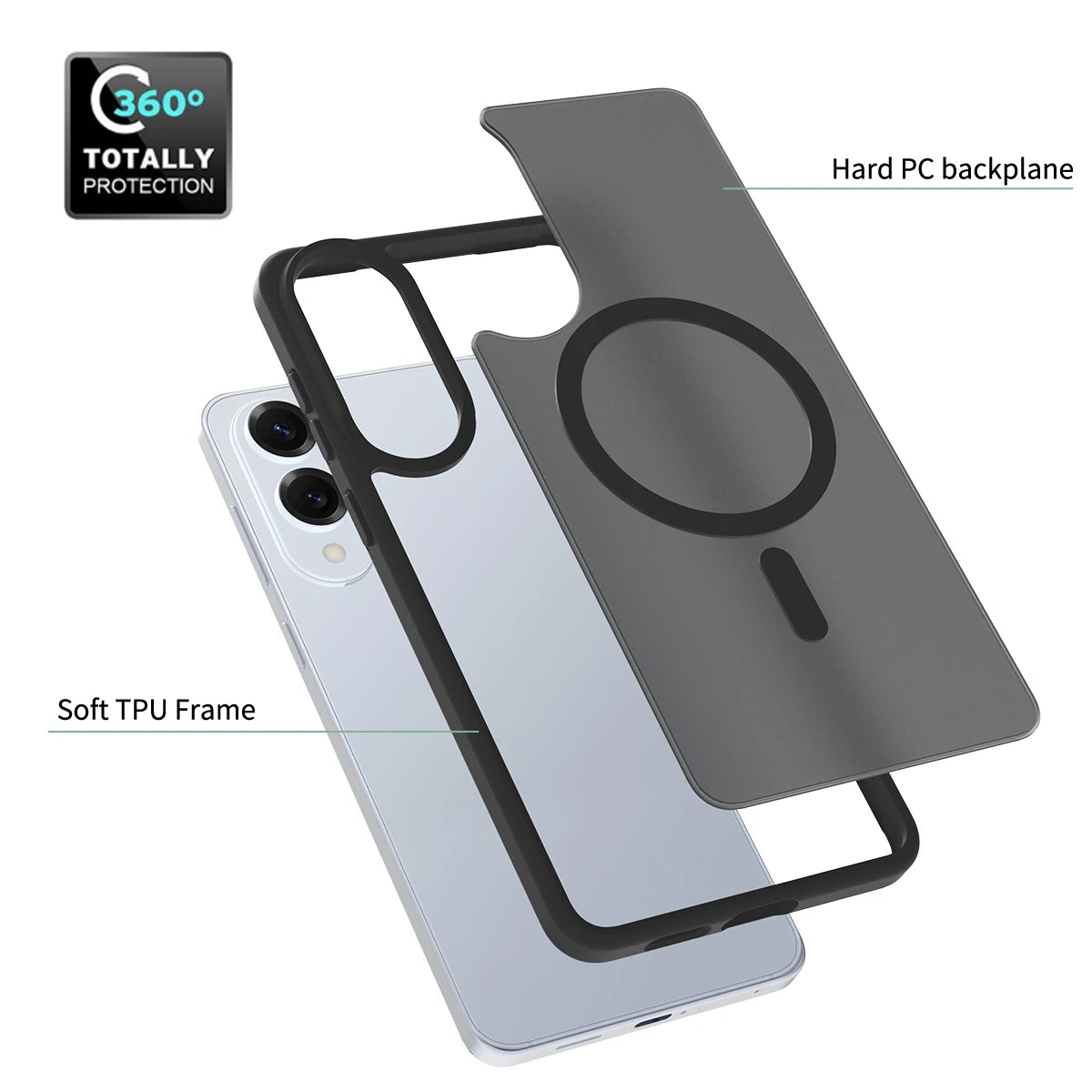 Matte Translucent Magnetic Case for Samsung Galaxy S25 Edge