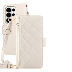 Quilted Faux Leather Crossbody Wallet Case with Detachable Adjustable Lanyard Strap for Samsung Galaxy S26 Series