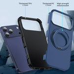 Shockproof Dual-Layer MagSafe Case with 360° Rotating Ring Stand for iPhone 18 Series