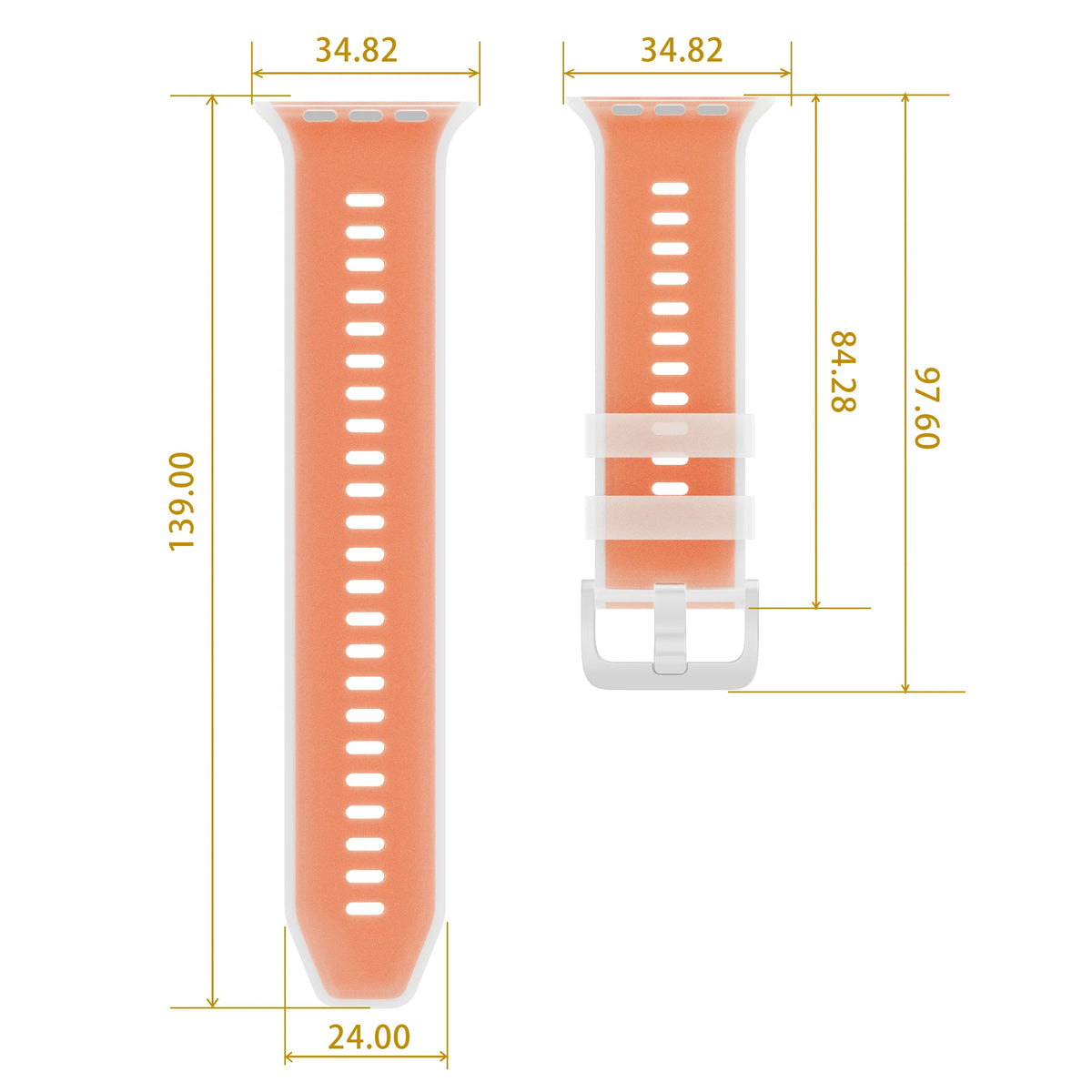 Dual-Layer Silicone Sport Band with Quick-Release Buckle for Apple Watch