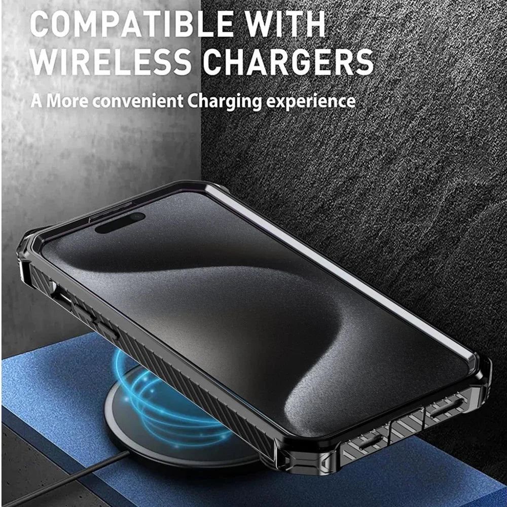 Heavy-Duty Shockproof Armor MagSafe Case with Ring Stand for iPhone 16 Series