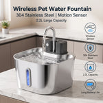 Repetsun 2.2L Motion-Sensor Stainless Steel Cat Water Fountain