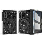 Glitter Case with Hinge Guard and Rotating Magnetic Ring Stand for Samsung Galaxy Z Fold 8