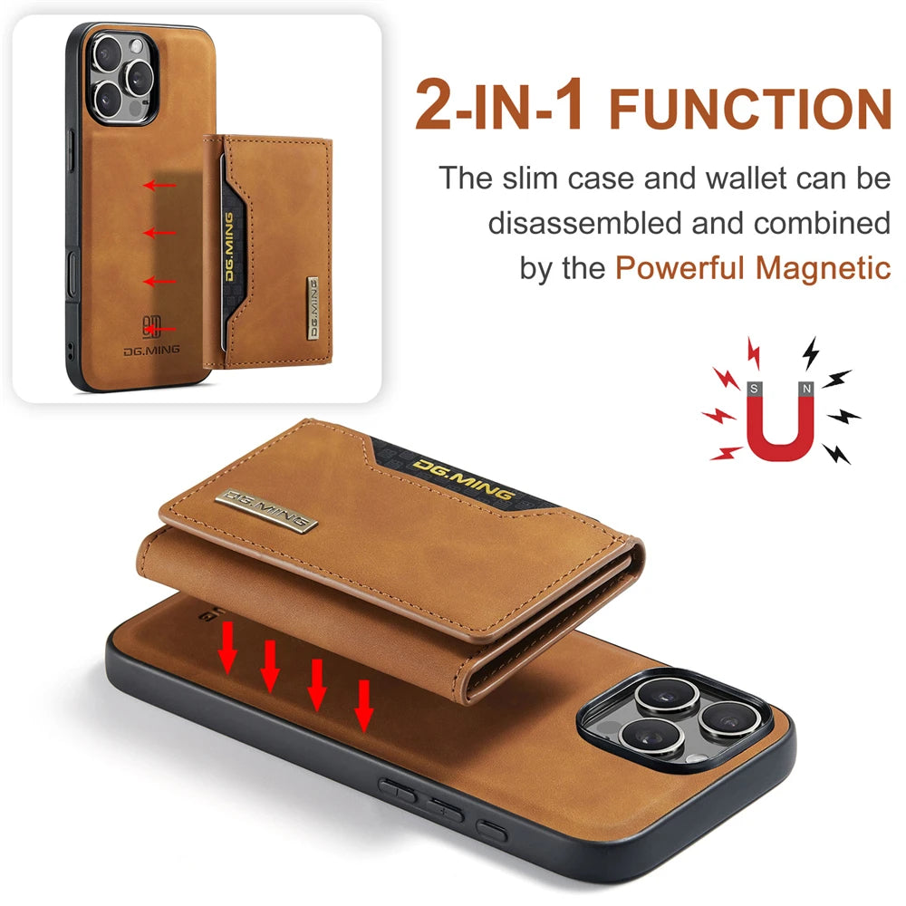2-in-1 Detachable MagSafe Wallet Leather Case for iPhone 16 Series
