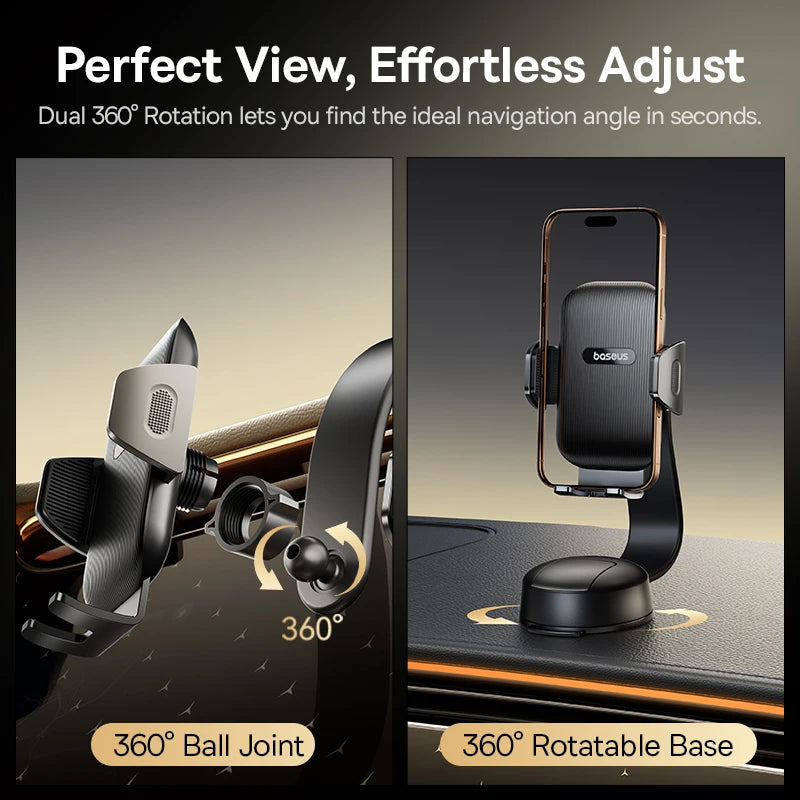 Adjustable Dashboard Car Phone Mount with Suction Base