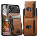 iPhone 17 Series Leather Wallet Case with Elastic Card Slot