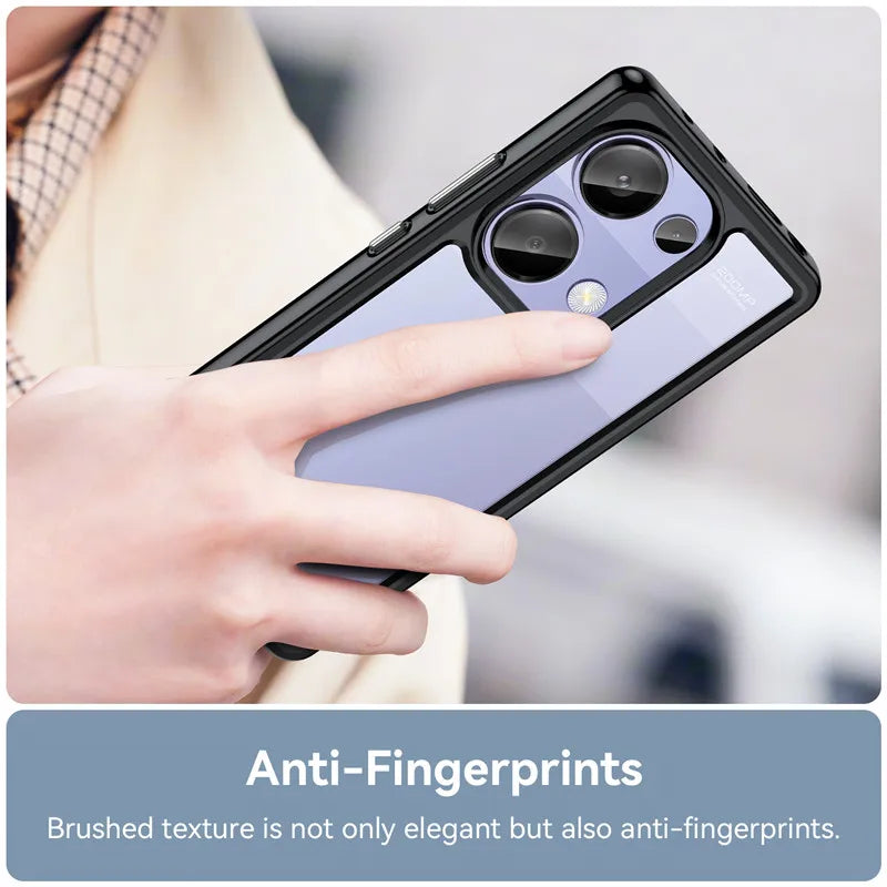 Colorful Soft Edge Silicone Transparent Shockproof Bumper Case Cover for Redmi Note 13 Pro