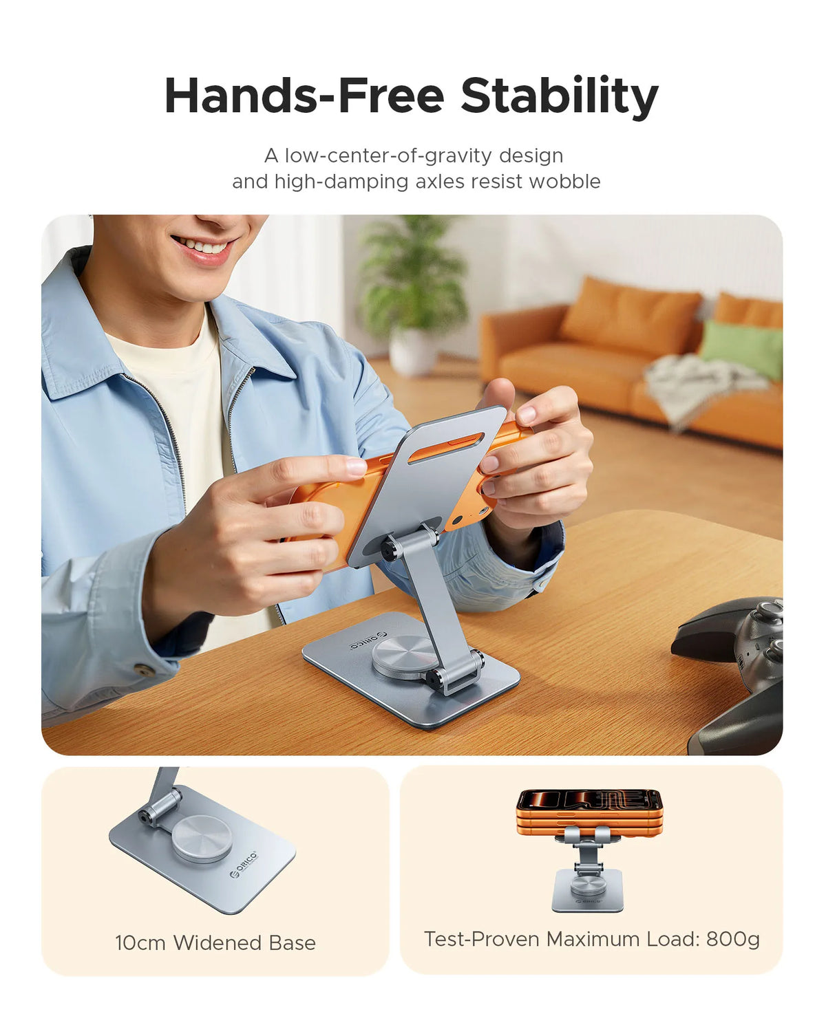 Aluminum 360° Dual-Axis Folding Phone Holder