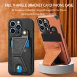 Slim Carbon Fiber Leather Wallet Flip Case with Card Holder for iPhone 14 Series