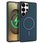 Ultra-Thin Luxury Magnetic Case for Samsung Galaxy S26 with Carbon Fiber & Leather Design