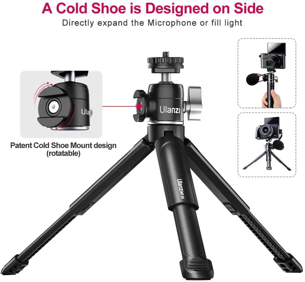Ulanzi U-Vlog Lite Mini Tripod with 360° Ball Head & Cold Shoe