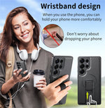 Samsung Galaxy S25 Series Magnetic Phone Case with Leather Wrist Strap
