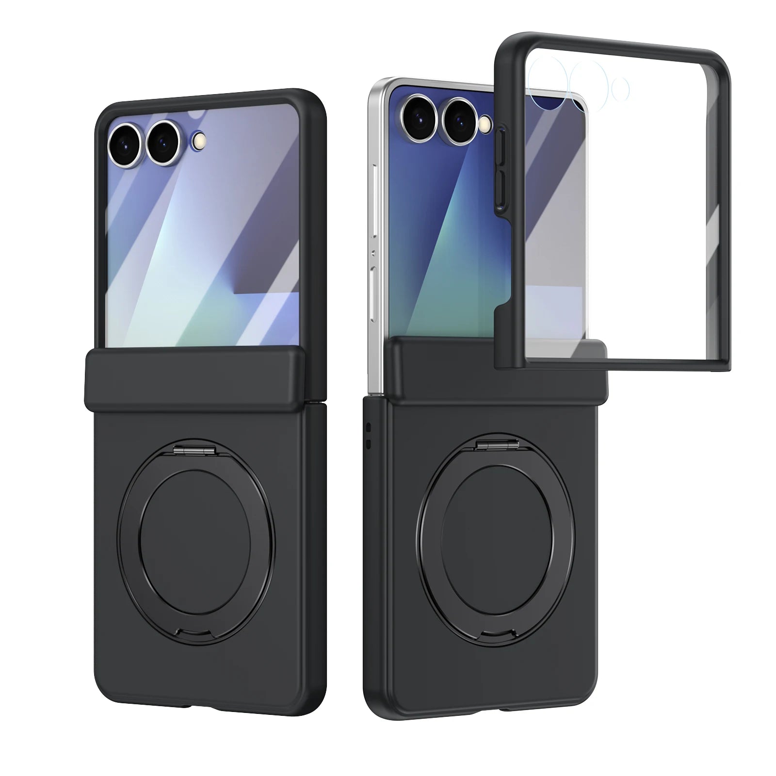 Protective Magnetic Phone Case With Rotating Ring Holder for Galaxy Z Flip 7