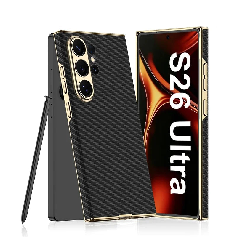 Luxury Matte Leather Case for Samsung Galaxy S26 Ultra