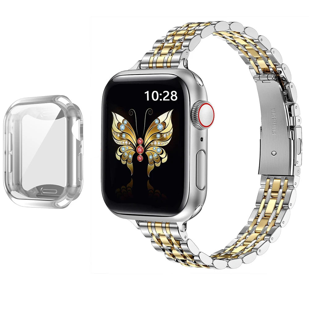 Luxury Slim Bracelet Band with Matching Case for Apple Watch