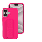 iPhone 16 Series Solid Color Bumper Case with Folding Stand Holder