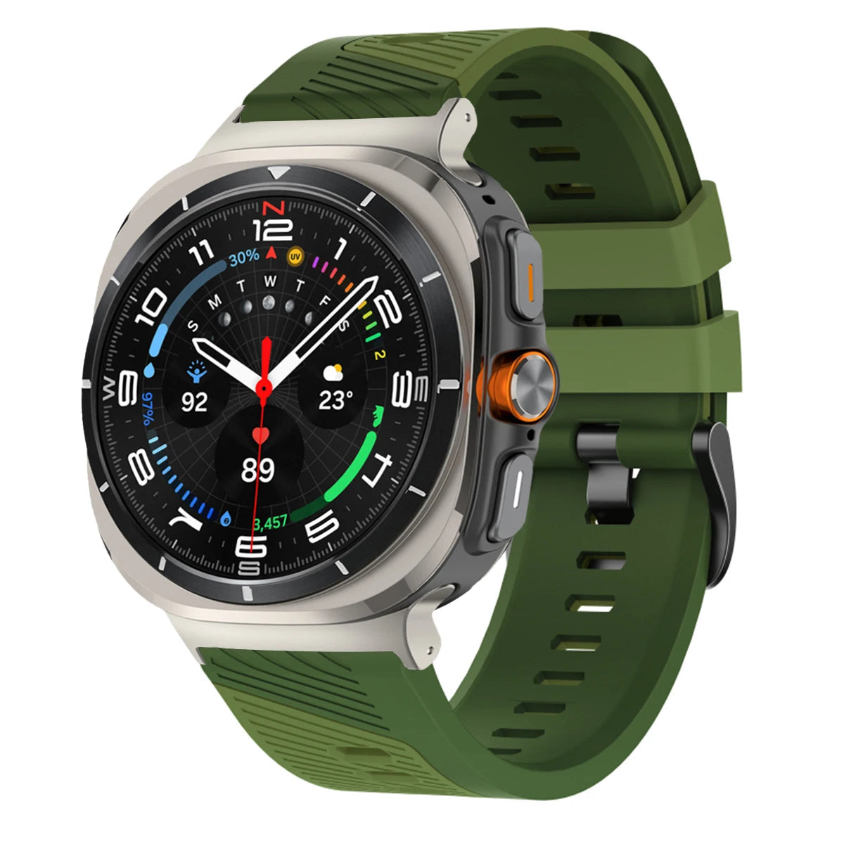 Two-Tone Silicone Sports Watch Strap with Quick-Release Connector for Samsung Galaxy Watch Ultra 2